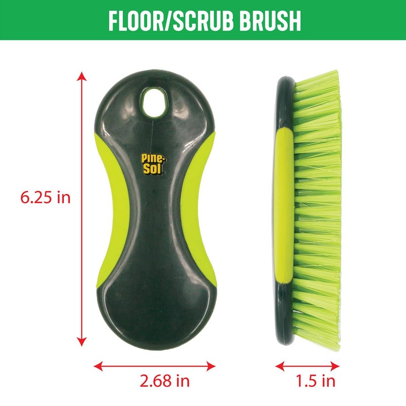 Pine Sol Pine-Sol Heavy Duty Scrub Brush â€“ Multipurpose Cleaning Tool for Floors, Tubs, Sinks | Soft Comfort Grip with Flexible Stiff Bristles, Yellow, Green - Image 2